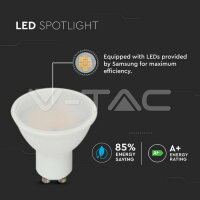 V-Tac LED Spotlight 10W, Samsung Chip, GU10, Ersatz für 70W, neutralweiß,4000K, 1000 lm, 110`D, VT-271