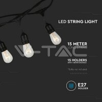 V-Tac wasserdichte Lichterkette für E27, 15 Meter, VT-713