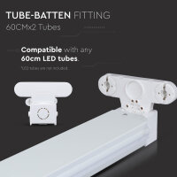 LED Halter für  2x LED Leuchtröhren 60cm